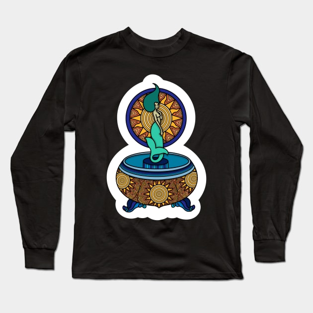 Mermaid Music Box Long Sleeve T-Shirt by astroashleeart